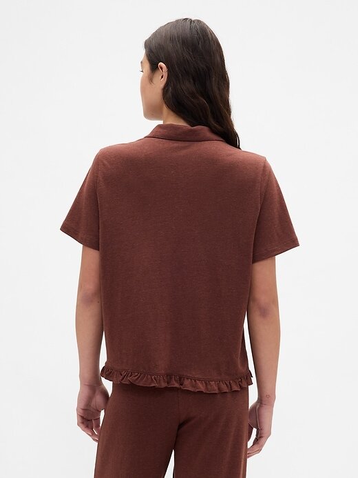 Camisa de pijama com babados Camisa de pijama com babados