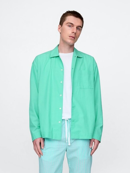 Camisa de pijama grande de popeline Camisa de pijama grande de popeline