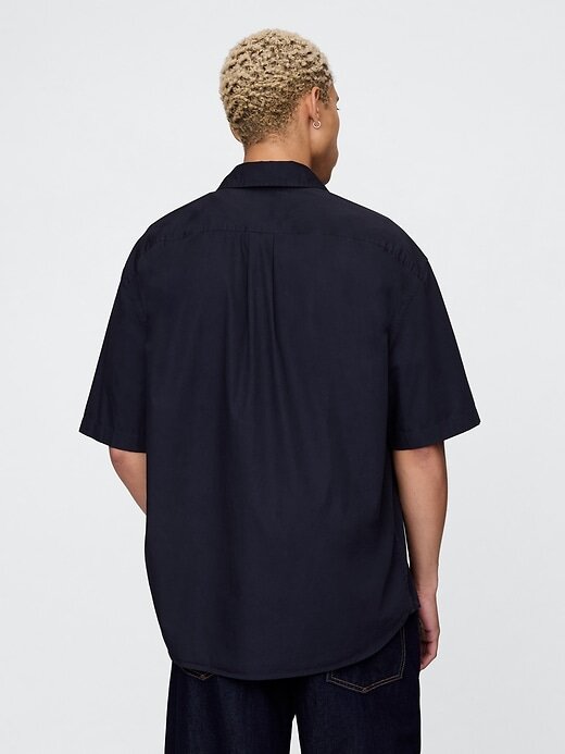 Camisa de popeline grande de algodão orgânico Camisa de popeline grande de algodão orgânico