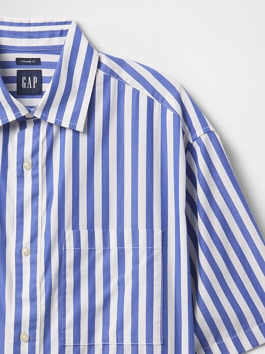 Camisa de popeline grande de algodão orgânico Camisa de popeline grande de algodão orgânico