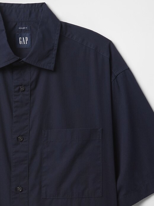 Camisa de popeline grande de algodão orgânico Camisa de popeline grande de algodão orgânico