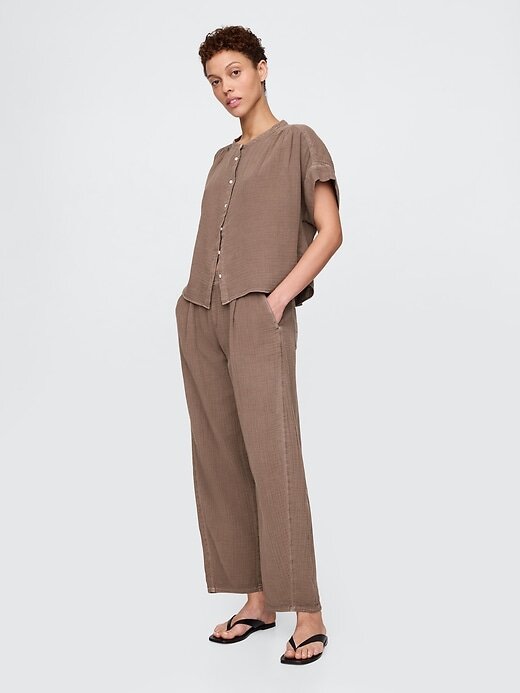 Camisa Dolman de Gaze de Algodão Camisa Dolman de Gaze de Algodão