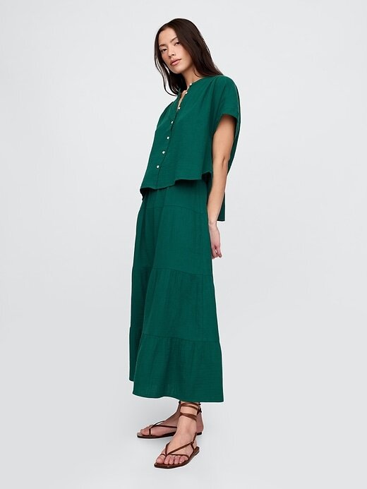 Camisa Dolman de Gaze de Algodão Camisa Dolman de Gaze de Algodão