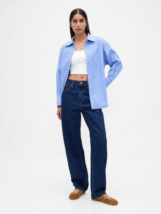 Camisa grande de popeline de algodão orgânico