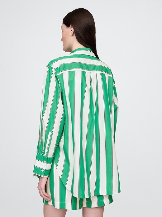 Camisa grande de popeline de algodão orgânico Camisa grande de popeline de algodão orgânico