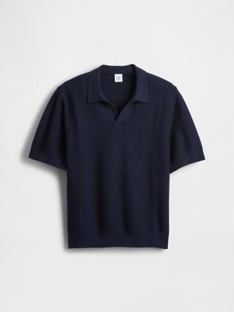 Camisa infantil Johnny-Collar Waffle