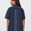 Camisa infantil listrada índigo relaxada