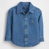 Camisa jeans grande para bebês e crianças pequenas Camisa jeans grande para bebês e crianças pequenas