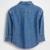 Camisa jeans grande para bebês e crianças pequenas Camisa jeans grande para bebês e crianças pequenas