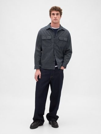 Camisa jeans listrada grande