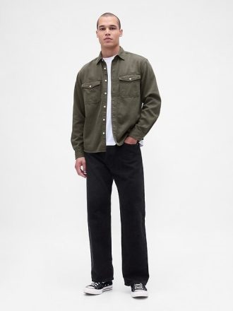 Camisa jeans relaxada ultramacia