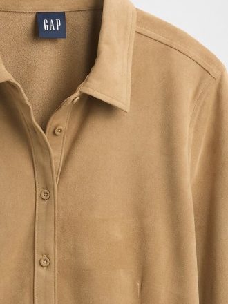 Camisa justa de camurça vegana