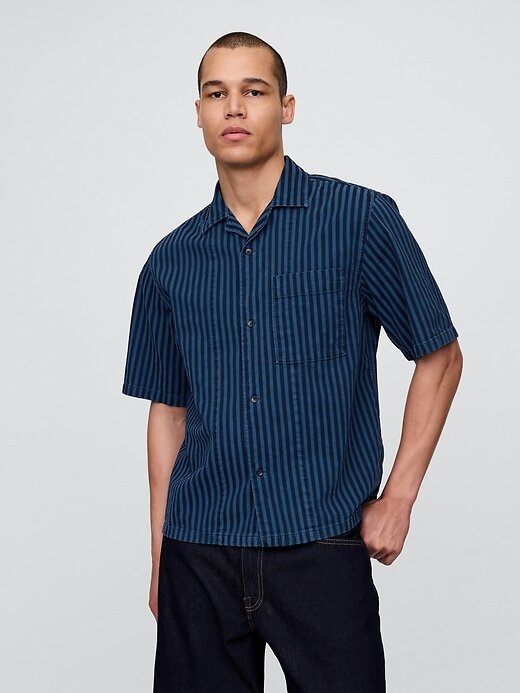 Camisa listrada jeans Camisa listrada jeans