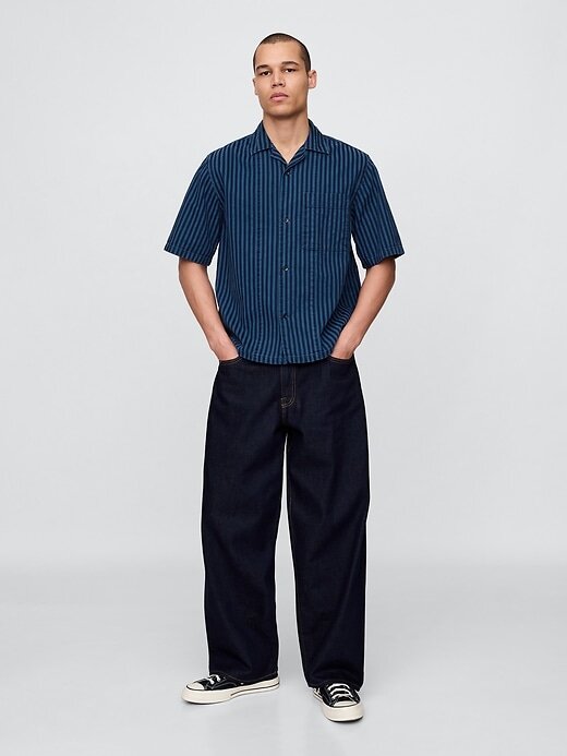 Camisa listrada jeans Camisa listrada jeans