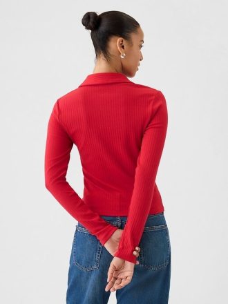 Camisa moderna com zíper canelado