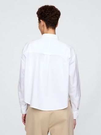 Camisa Oxford Cropped Grande de Algodão Orgânico