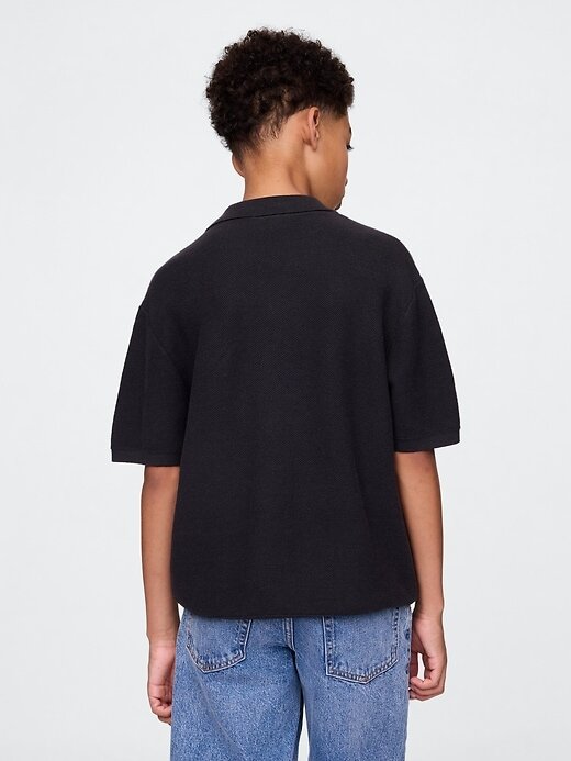 Camisa polo infantil relaxada Camisa polo infantil relaxada