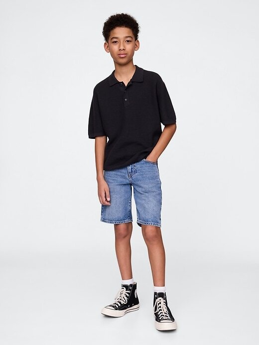 Camisa polo infantil relaxada Camisa polo infantil relaxada