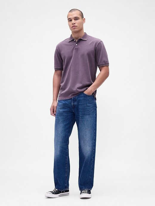 Camisa polo piquê relaxada Camisa polo piquê relaxada