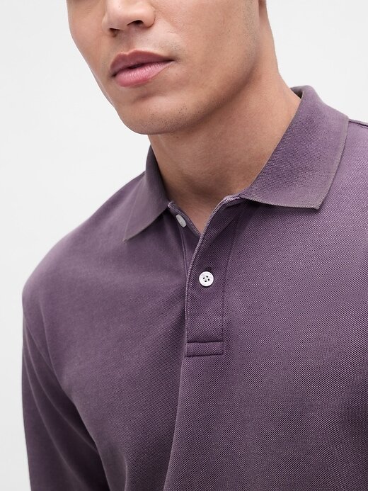 Camisa polo piquê relaxada Camisa polo piquê relaxada