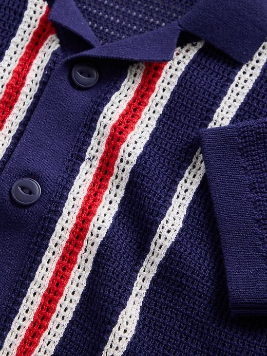 Camisa suéter listrada com borda para bebês e crianças pequenas Camisa suéter listrada com borda para bebês e crianças pequenas