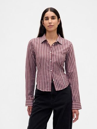 Camisa xadrez de flanela justa