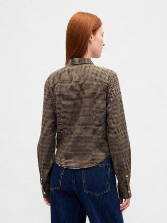 Camisa xadrez de flanela justa