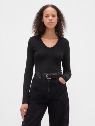 Camiseta canelada moderna transparente