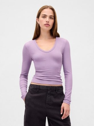 Camiseta canelada moderna transparente