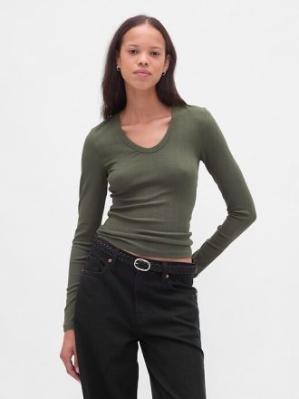 Camiseta canelada moderna transparente