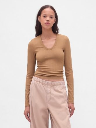 Camiseta canelada moderna transparente