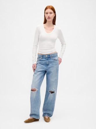 Camiseta canelada moderna transparente