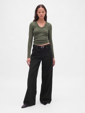 Camiseta canelada moderna transparente