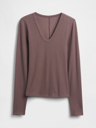 Camiseta canelada moderna transparente