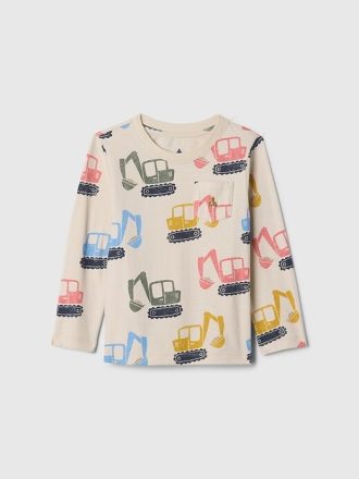 Camiseta com bolso para bebês e crianças pequenas