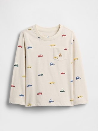 Camiseta com bolso para bebês e crianças pequenas