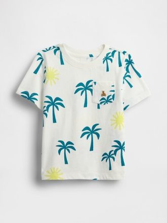 Camiseta com bolso para bebês e crianças pequenas