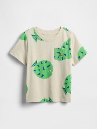 Camiseta com bolso para bebês e crianças pequenas