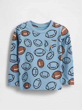 Camiseta com bolso para bebês e crianças pequenas