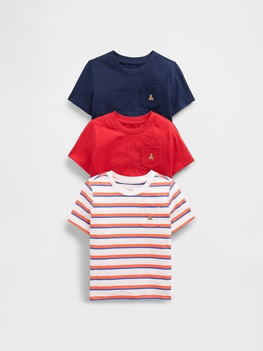 Camiseta com bolso para bebês e crianças pequenas (pacote com 3) Camiseta com bolso para bebês e crianças pequenas (pacote com 3)