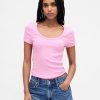 Camiseta Cropped Moderna com Decote Redondo Camiseta Cropped Moderna com Decote Redondo