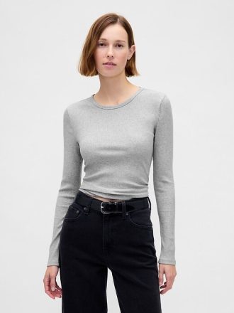 Camiseta Cropped Moderna Rib