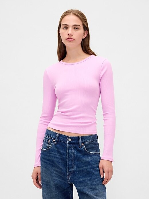 Camiseta Cropped Moderna Rib Camiseta Cropped Moderna Rib