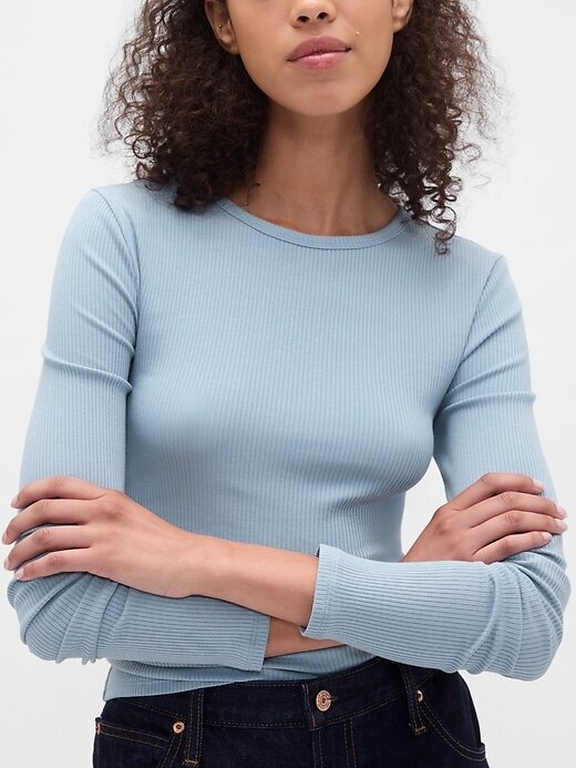 Camiseta Cropped Moderna Rib Camiseta Cropped Moderna Rib