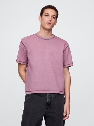 Camiseta curta adulta pesada