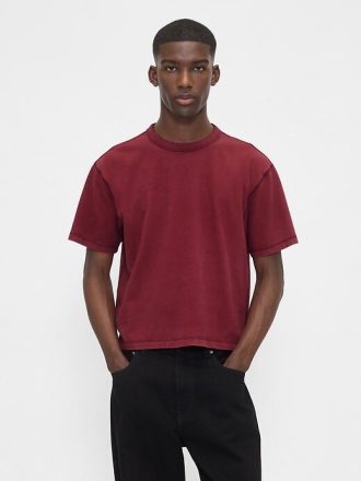 Camiseta curta adulta pesada