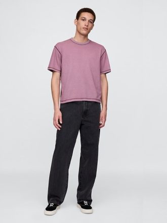 Camiseta curta adulta pesada