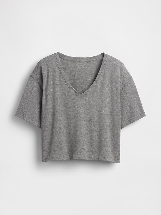 Camiseta curta com decote em V GapFit Breathe Camiseta curta com decote em V GapFit Breathe