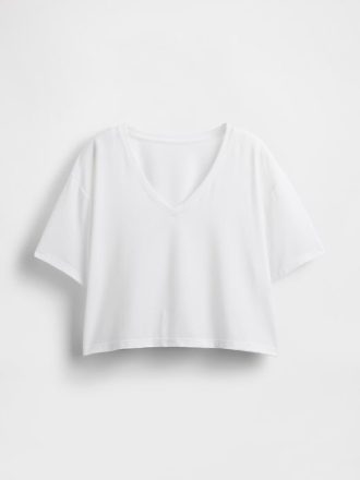 Camiseta curta com decote em V GapFit Breathe