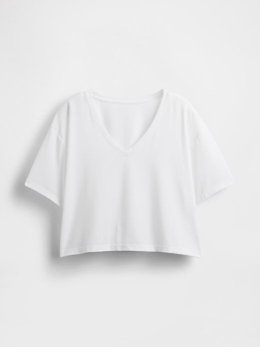 Camiseta curta com decote em V GapFit Breathe Camiseta curta com decote em V GapFit Breathe